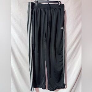 adidas Black Athletic Track Pants with White Logo